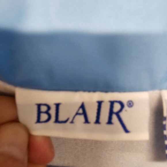 Blair Windbreaker Blue Floral Embroidered Zip Casual M - Picture 7 of 11